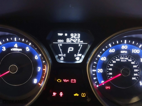 2012 Hyundai Elantra GLS with VIN 5NPDH4AE8CH100012, listed as a IAAI auction lot 40133634 with 82,423 mi miles. Bid and sale history available at carsss.com. Image 7.