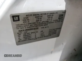 2013 GMC Terrain SLT with VIN 2GKALUEK9D6240792, listed as a Copart auction lot 59057805 with 182,611 mi miles and Clean title. Bid and sale history available at DreamBid. Image 13.