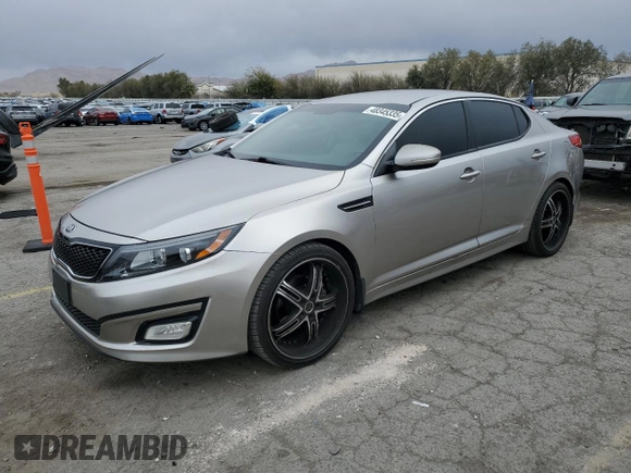 2015 Kia Optima LX with VIN KNAGM4A71F5529133, listed as a Copart auction lot 48345335 with 90,671 mi miles and Salvage Title. Bid and sale history available at carsss.com. Image 1.