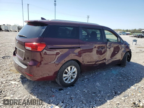 2018 Kia Sedona LX with VIN KNDMB5C17J6386623, listed as a Copart auction lot 51958585 with 79,281 mi miles and Salvage Title. Bid and sale history available at DreamBid. Image 3.