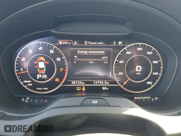 2017 Audi A3 Sedan Premium Plus with VIN WAUJ8GFF2H1029262, listed as a Copart auction lot 46554405 with 38,154 mi miles and Salvage Title. Bid and sale history available at carsss.com. Image 9.