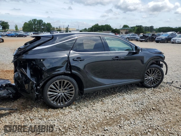 2023 Lexus RX 350h with VIN 2T2BBMCA9PC012500, listed as a Copart auction lot 56411065 with 34,859 mi miles and Salvage title. Bid and sale history available at DreamBid. Image 3.