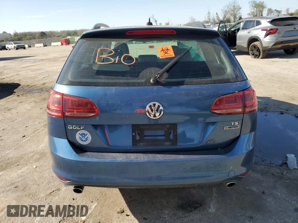 2017 Volkswagen Golf SportWagen S with VIN 3VW017AU2HM531567, listed as a Copart auction lot 47371705 with 107,178 mi miles and Salvage Title. Bid and sale history available at carsss.com. Image 6.