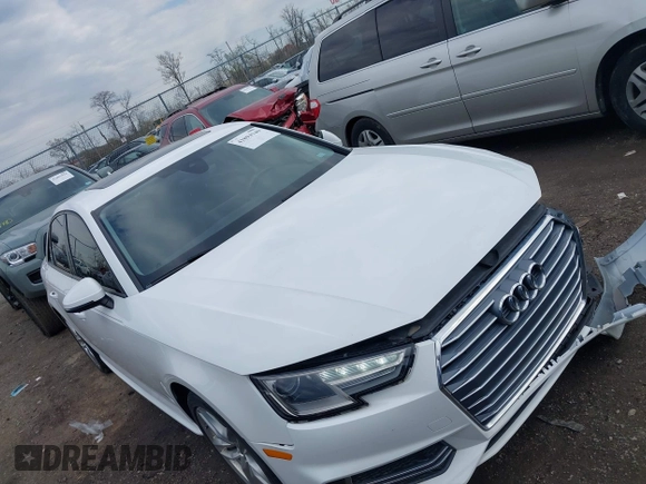 2017 Audi A4 Season of Audi Premium with VIN WAUDNAF43HN045092, listed as a IAAI auction lot 41894340 with 112,724 mi miles. Bid and sale history available at carsss.com. Image 1.