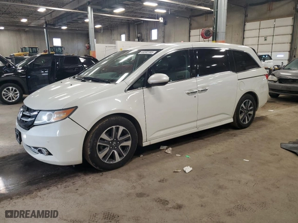 2016 Honda Odyssey Touring Elite with VIN 5FNRL5H94GB053231, listed as a Copart auction lot 46592395 with 132,142 mi miles and Salvage Title. Bid and sale history available at carsss.com. Image 1.