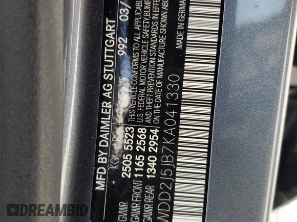 2019 Mercedes-Benz CLS with VIN WDD2J5JB7KA041330, listed as a Copart auction lot 74390634 with 0 mi miles and Non Repairable. Bid and sale history available at carsss.com. Image 14.