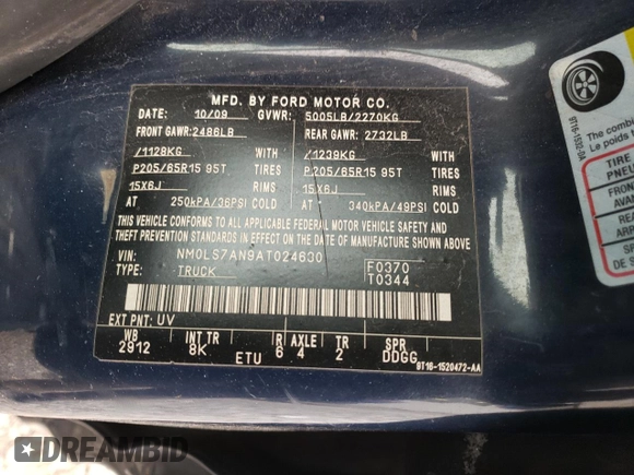 2010 Ford Transit Connect XL z VIN NM0LS7AN9AT024630, wystawiony jako Copart lot #45408485 z przebiegiem 147 927 mil mil oraz Szkoda całkowita • Salvage title. Historia ofert i sprzedaży dostępna na DreamBid. Obrazek 14.