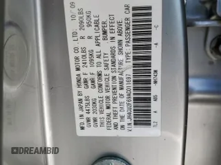 2010 Acura TSX with VIN JH4CU2F69AC011697, listed as a Copart auction lot 62818335 with 221,615 mi miles and Salvage title. Bid and sale history available at DreamBid. Image 12.