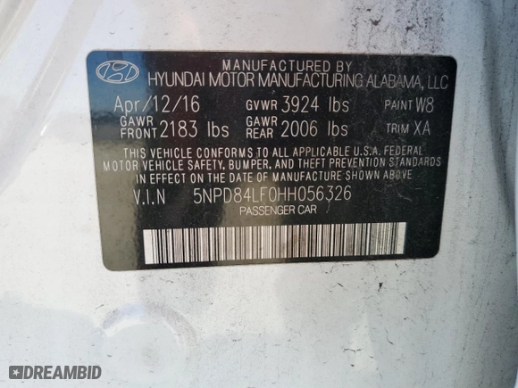 2017 Hyundai Elantra SE with VIN 5NPD84LF0HH056326, listed as a Copart auction lot 47013285 with 118,437 mi miles and Salvage Title. Bid and sale history available at carsss.com. Image 12.
