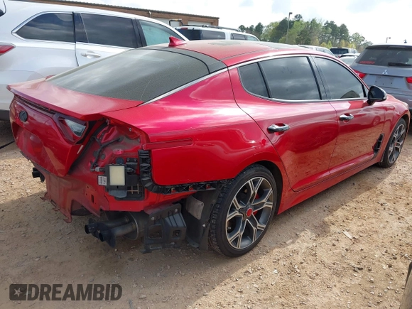 2018 Kia Stinger GT2 with VIN KNAE55LC9J6016042, listed as a IAAI auction lot 41949331 with 69,558 mi miles. Bid and sale history available at carsss.com. Image 4.