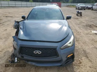 2021 Infiniti Q50 Red Sport 400 with VIN JN1FV7DPXMM850473, listed as a Copart auction lot 67663204 with 63,692 mi miles and Salvage Title. Bid and sale history available at DreamBid. Image 5.