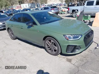 2023 Audi A4 S line Premium Plus with VIN WAUEAAF48PN022647, listed as a IAAI auction lot 41675764 with 19,522 mi miles and . Bid and sale history available at DreamBid. Image 1.
