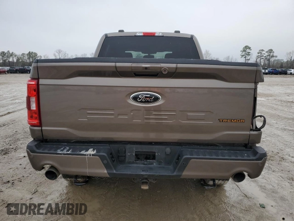 2023 Ford F-150 XL with VIN 1FTEW1E81PFB44320, listed as a Copart auction lot 43208905 with 37,499 mi miles and Salvage Title. Bid and sale history available at carsss.com. Image 6.