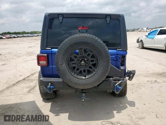 2018 Jeep Wrangler Unlimited Sport S with VIN 1C4HJXDG0JW272837, listed as a Copart auction lot 57532455 with Not provided miles and Salvage title. Bid and sale history available at DreamBid. Image 6.