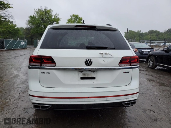 2021 Volkswagen Atlas SE with VIN 1V2RR2CA7MC611353, listed as a Copart auction lot 57562115 with 91,619 mi miles and Salvage title. Bid and sale history available at DreamBid. Image 6.