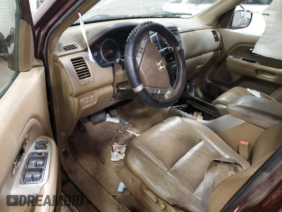 2007 Honda Pilot EX-L with VIN 2HKYF18547H535420, listed as a Copart auction lot 56931095 with 223,086 mi miles and Non repairable. Bid and sale history available at DreamBid. Image 8.