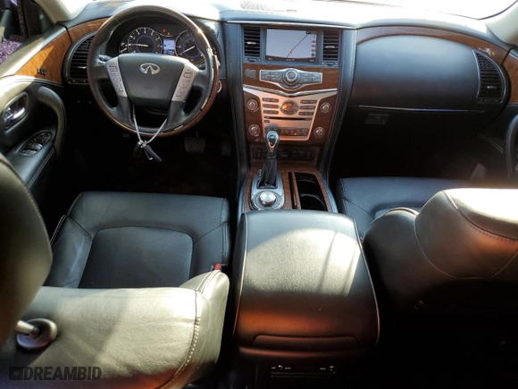 2019 Infiniti QX80 LUXE with VIN JN8AZ2NE2K9230913, listed as a Copart auction lot 57617074 with 95,985 mi miles and Salvage Title. Bid and sale history available at carsss.com. Image 8.