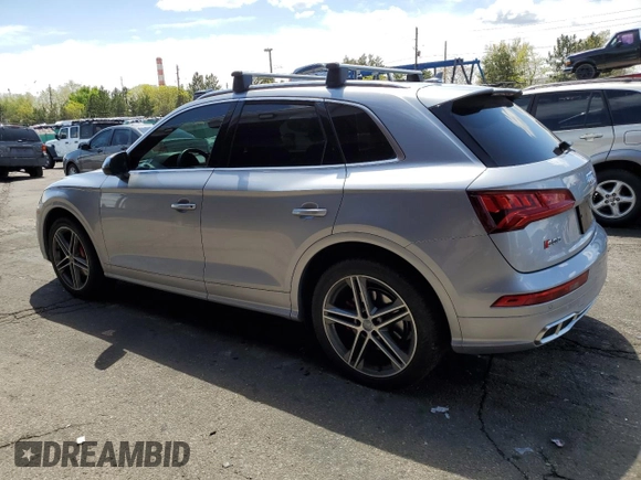 2019 Audi SQ5 Premium Plus with VIN WA1B4AFY5K2001078, listed as a Copart auction lot 55521195 with 57,625 mi miles and Salvage title. Bid and sale history available at DreamBid. Image 2.