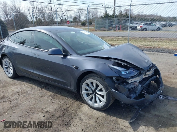 2022 Tesla Model 3 Long Range with VIN 5YJ3E1EB0NF314870, listed as a IAAI auction lot 41762301 with 38,840 mi miles and . Bid and sale history available at DreamBid. Image 1.