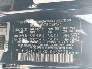 2018 Hyundai Santa Fe Sport 2.4L with VIN 5XYZU3LB0JG552328, listed as a IAAI auction lot 41869758 with 88,710 mi miles. Bid and sale history available at carsss.com. Image 9.
