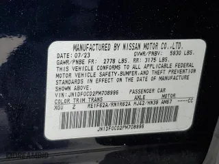 2023 Nissan ARIYA PLATINUM+ with VIN JN1DF0CD2PM708996, listed as a Copart auction lot 68865434 with 7,634 mi miles and Salvage Title. Bid and sale history available at carsss.com. Image 13.