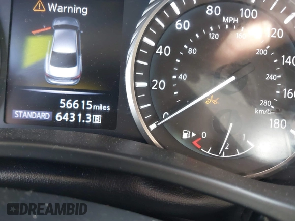 2019 Infiniti Q50 Luxe with VIN JN1EV7ARXKM557946, listed as a IAAI auction lot 40362058 with 56,615 mi miles and . Bid and sale history available at carsss.com. Image 7.