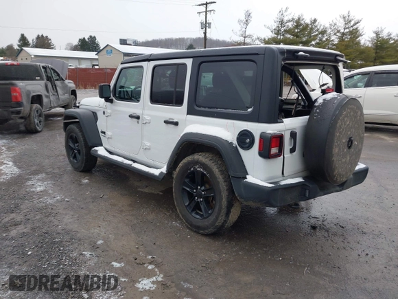 2021 Jeep Wrangler Unlimited Sport Altitude with VIN 1C4HJXDG2MW791599, listed as a IAAI auction lot 41235427 with 47,220 mi miles and . Bid and sale history available at DreamBid. Image 3.