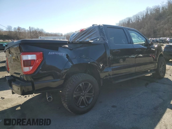 2021 Ford F-150 XL with VIN 1FTFW1E85MFC16295, listed as a Copart auction lot 58944845 with 28,357 mi miles and Salvage title. Bid and sale history available at DreamBid. Image 3.