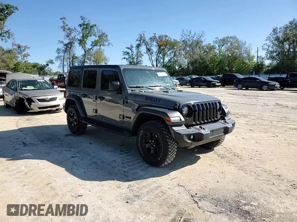 2020 Jeep Wrangler Unlimited Willys with VIN 1C4HJXDN5LW170449, listed as a Copart auction lot 49172955 with 44,073 mi miles and Non repairable. Bid and sale history available at DreamBid. Image 10.