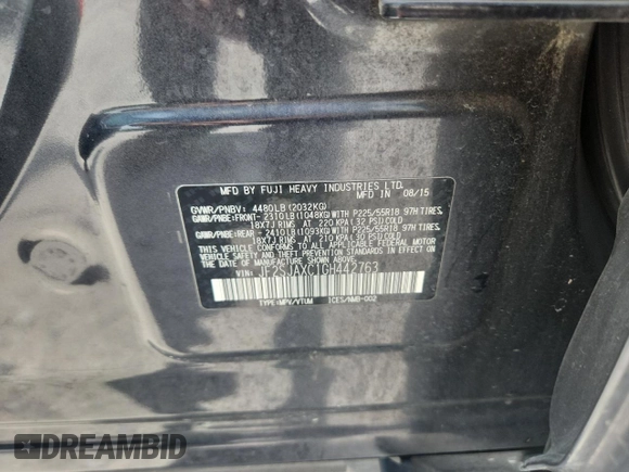 2016 Subaru Forester Touring with VIN JF2SJAXC1GH442763, listed as a Copart auction lot 59053575 with 137,895 mi miles and Salvage title. Bid and sale history available at DreamBid. Image 13.