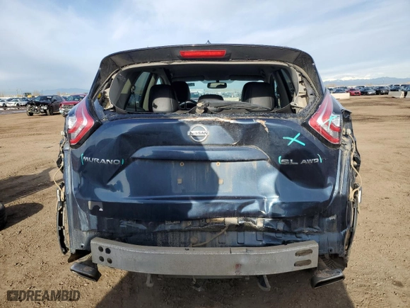 2016 Nissan Murano S with VIN 5N1AZ2MH7GN128864, listed as a Copart auction lot 51154165 with 182,034 mi miles and Salvage Title. Bid and sale history available at carsss.com. Image 6.
