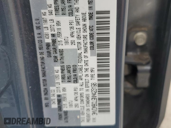 2022 Mazda CX-30 S Preferred with VIN 3MVDMBCL9NM423198, listed as a Copart auction lot 50736665 with 30,018 mi miles and Salvage Title. Bid and sale history available at DreamBid. Image 13.