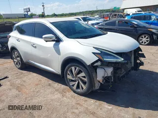 2019 Nissan Murano Platinum with VIN 5N1AZ2MS3KN126503, listed as a IAAI auction lot 42299824 with 97,318 mi miles and . Bid and sale history available at DreamBid. Image 1.