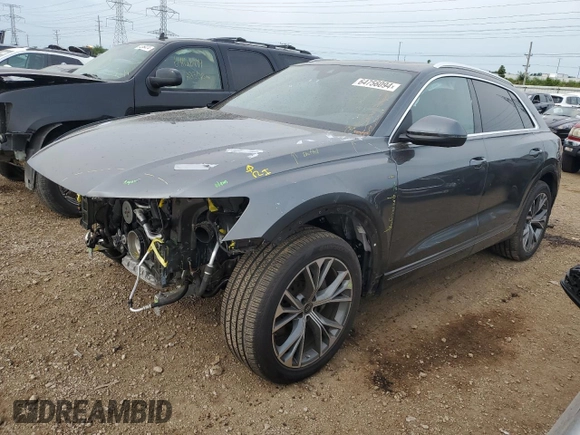 2023 Audi Q8 Premium Plus with VIN WA1EVBF12PD035302, listed as a Copart auction lot 64756094 with 8,615 mi miles and Salvage title. Bid and sale history available at DreamBid. Image 1.