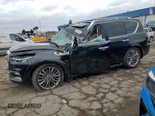 2019 Infiniti QX80 LUXE with VIN JN8AZ2NE5K9234907, listed as a Copart auction lot 50197445 with Not Provided miles and Clean Title. Bid and sale history available at carsss.com. Image 1.