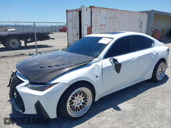 2023 Lexus IS 350 F Sport with VIN JTHGZ1B26P5071160, listed as a IAAI auction lot 42513194 with 43,539 mi miles and . Bid and sale history available at DreamBid. Image 2.