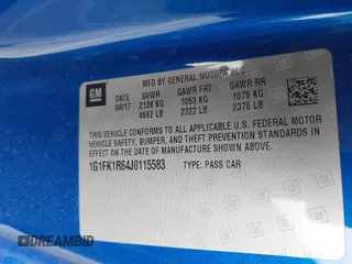 2018 Chevrolet Camaro ZL1 with VIN 1G1FK1R64J0115583, listed as a IAAI auction lot 41998052 with Not Provided miles and . Bid and sale history available at DreamBid. Image 9.