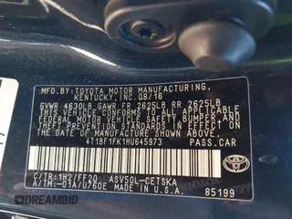 2017 Toyota Camry XLE with VIN 4T1BF1FK1HU645973, listed as a IAAI auction lot 41689649 with 143,068 mi miles and . Bid and sale history available at DreamBid. Image 9.
