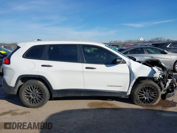 2016 Jeep Cherokee Sport with VIN 1C4PJLAS4GW329417, listed as a IAAI auction lot 41355231 with 151,680 mi miles. Bid and sale history available at carsss.com. Image 13.