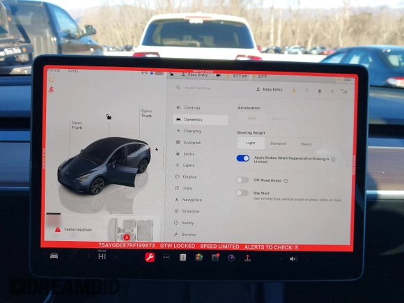 2024 Tesla Model Y Long Range with VIN 7SAYGDEE7RF199673, listed as a IAAI auction lot 41263305 with 3,137 mi miles and . Bid and sale history available at DreamBid. Image 18.