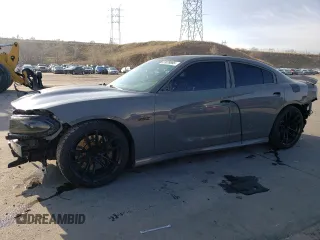 2019 Dodge Charger Scat Pack with VIN 2C3CDXGJ3KH568402, listed as a Copart auction lot 51078085 with 101,602 mi miles and Salvage Title. Bid and sale history available at DreamBid. Image 1.