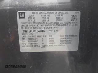 2014 GMC Terrain SLE with VIN 2GKFLVEK2E6248472, listed as a IAAI auction lot 42406154 with 75,013 mi miles and . Bid and sale history available at DreamBid. Image 9.