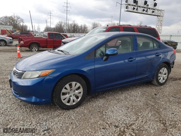 2012 Honda Civic Sdn LX with VIN 19XFB2F52CE027456, listed as a Copart auction lot 50075665 with 101,239 mi miles and Salvage Title. Bid and sale history available at carsss.com. Image 1.