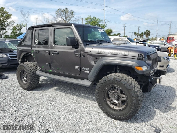 2018 Jeep Wrangler Unlimited Sport S with VIN 1C4HJXDG2JW147032, listed as a Copart auction lot 53462135 with 55,868 mi miles and Salvage Title. Bid and sale history available at carsss.com. Image 4.