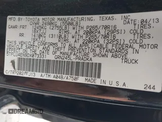 2013 Toyota Tacoma with VIN 5TFLU4EN9DX073331, listed as a IAAI auction lot 42123968 with 145,879 mi miles and . Bid and sale history available at DreamBid. Image 9.