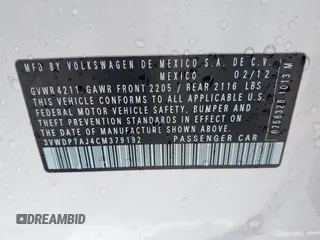 2012 Volkswagen Jetta SE z VIN 3VWDP7AJ4CM379192, wystawiony jako IAAI lot #42024746 z przebiegiem 125 450 mil mil oraz . Historia ofert i sprzedaży dostępna na DreamBid. Obrazek 9.
