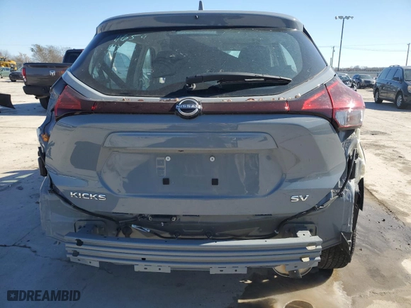 2023 Nissan Kicks SV with VIN 3N1CP5CV1PL516221, listed as a Copart auction lot 46231115 with 37,609 mi miles and Salvage Title. Bid and sale history available at carsss.com. Image 6.