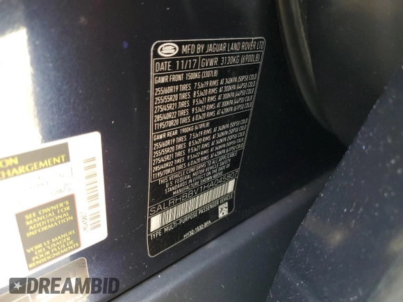 2017 Land Rover Discovery HSE Luxury with VIN SALRHBBV1HA045807, listed as a Copart auction lot 69971064 with 52,577 mi miles and Salvage Title. Bid and sale history available at carsss.com. Image 15.