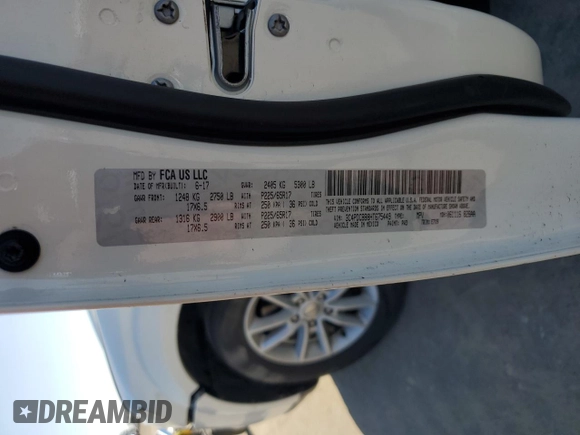 2017 Dodge Journey SXT with VIN 3C4PDCBB8HT675449, listed as a Copart auction lot 88999075 with 105,765 mi miles and Salvage Title. Bid and sale history available at DreamBid. Image 15.