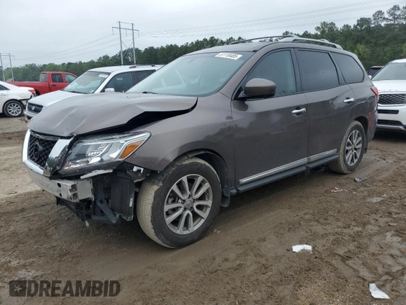 2015 Nissan Pathfinder S with VIN 5N1AR2MN3FC693791, listed as a Copart auction lot 51110405 with 125,777 mi miles and Salvage Title. Bid and sale history available at carsss.com. Image 1.
